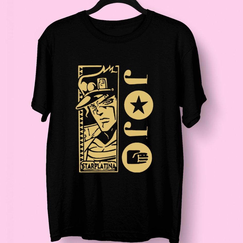 Anime JOJO's Bizarre Adventure Cosplay Summer Black T-Shirt